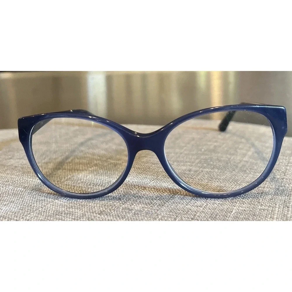 Bvlgari Eyeglasses 4106-B-Q‎ 5145 Blue Opal Rhinestones Cat Eye Italy 54017 140